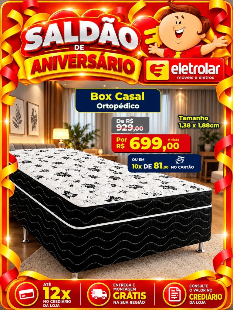 Box Casal Ortopédico - Saldão de Aniversário Eletrolar